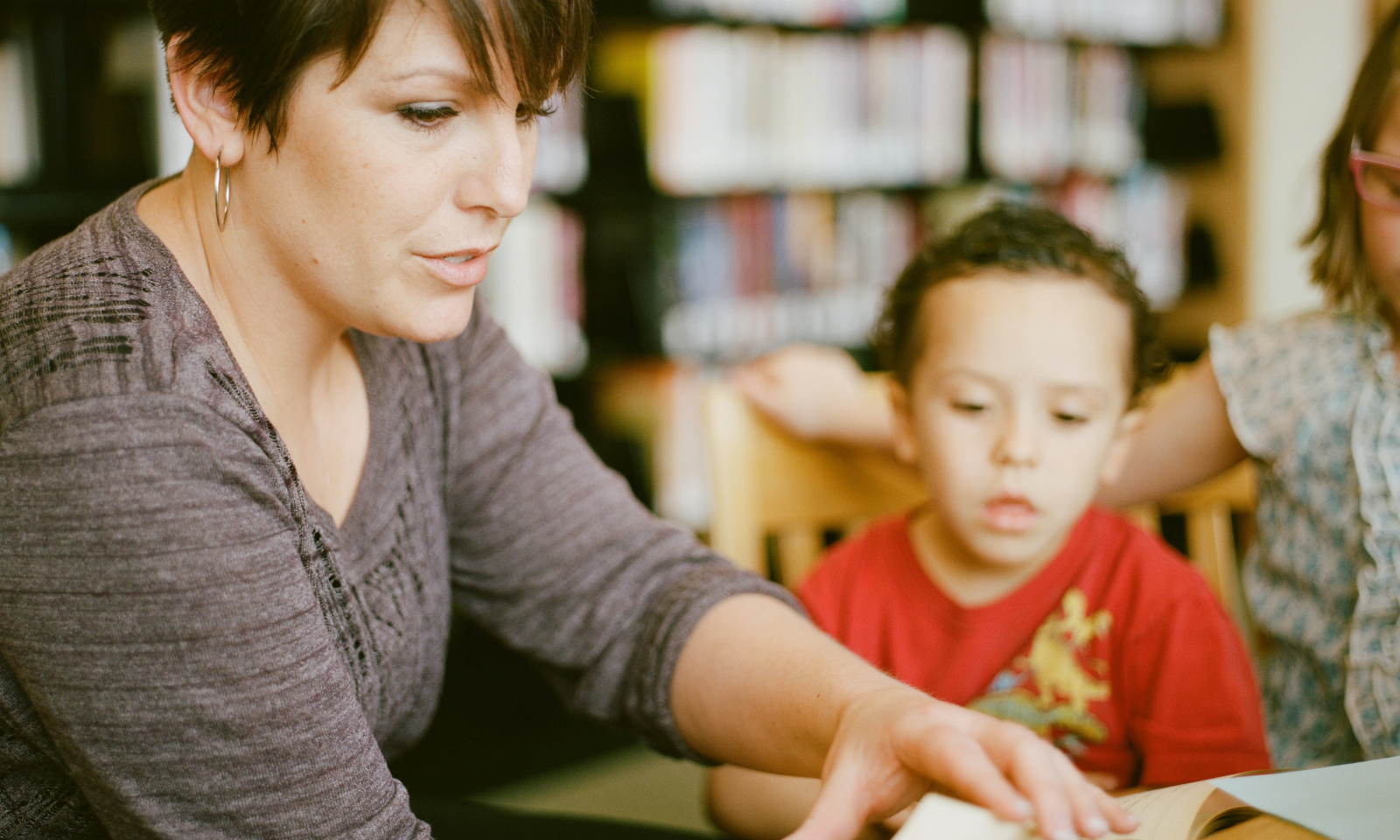 Teacher working one-on-one with an elementary student