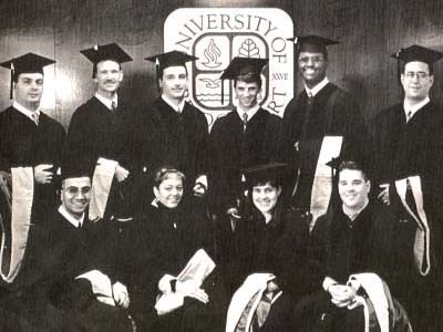 Historic photo of University of Bridgeport students and faculty