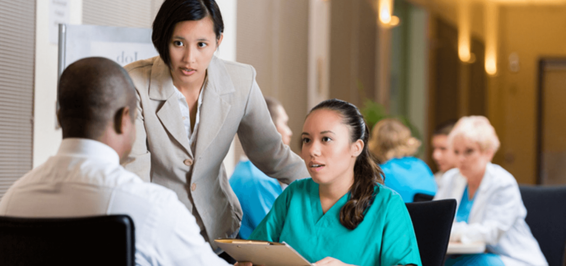 Public health professionals in discussion
