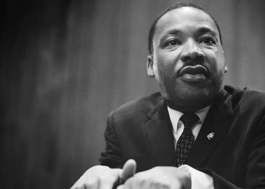 Dr. Martin Luther King, Jr. addressing students at University of Bridgeport