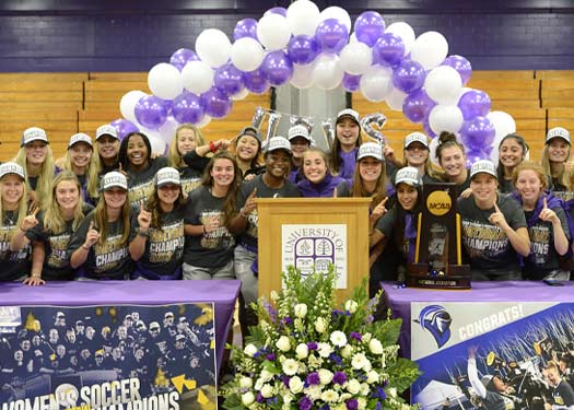 Women's Soccer team celebrating the 2018 NCAA Division II National Championship